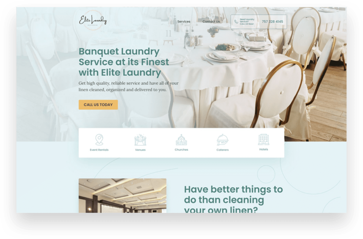 Elite Laundry's Website